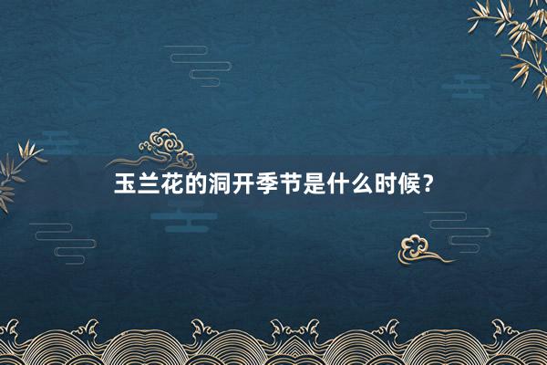 玉兰花的洞开季节是什么时候？